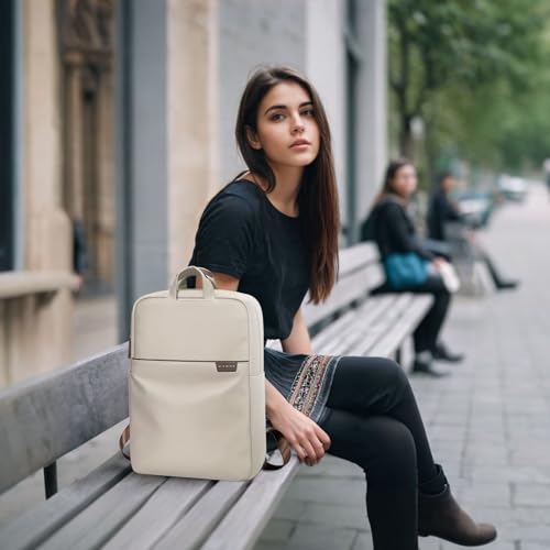 GOLF SUPAGS Travel Laptop Backpack for Women Anti Theft Slim Durable College Bookbag Business Computer Bag Fit 15.6Inch Notebook (Apricot, 15.6Inch) - color: Apricot, size: 15.6 Inch