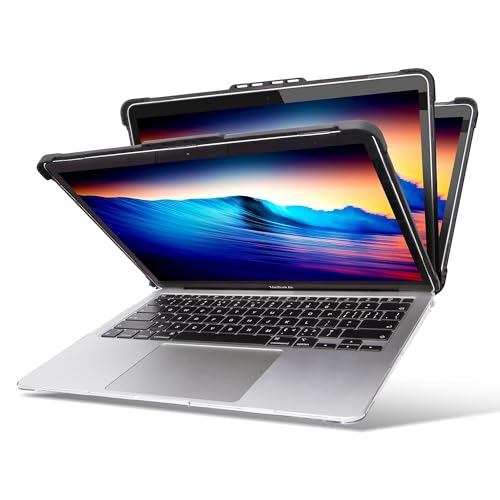 Rugged Protective Hard-Shell Case for 13-inch MacBook Pro 2016 to 2020 2022, Black, Plastic (TP-RCL-MP13MA)