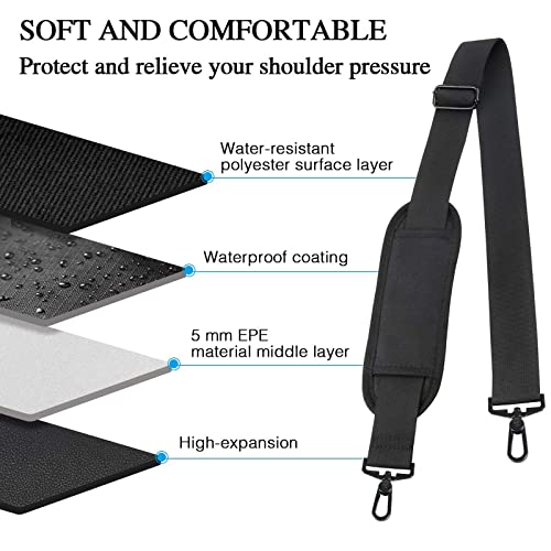 Taygeer Laptop Bag 15.6 Inch, Business Briefcase for Men Women, 15inch Water Resistant Messenger Shoulder Bag | Shoulder Strap, 52" Universal Replacement Laptop Shoulder Strap
