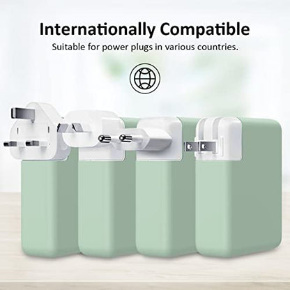 140W Charger Protective Cover for MacBook Pro 16 inch 2026 2024-2021 M5 A3428 A3429 M4 A3403 A3186 M3 A2991 M2 A2780 M1 A2485, Ultra-Thin Soft Silicone 140W Power Adapter Sleeve Case, Green - color: Green