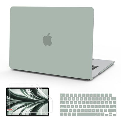 B BELK Compatible with MacBook Air 13.6 inch Case M5 2026 2025 2024 2023 2022 M4 M3 M2 A3449 A3240 A3113 A2681 Liquid Retina Display, Plastic Hard Shell +Keyboard Cover+Screen Protector, Antique Green - color: Antique Green
