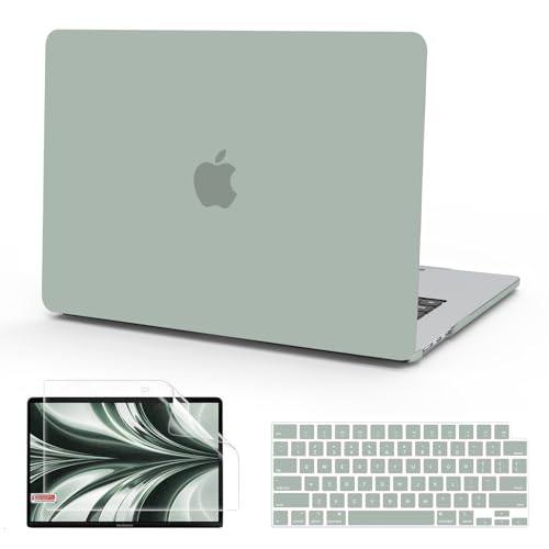 B BELK Compatible with MacBook Air 13.6 inch Case M5 2026 2025 2024 2023 2022 M4 M3 M2 A3449 A3240 A3113 A2681 Liquid Retina Display, Plastic Hard Shell +Keyboard Cover+Screen Protector, Antique Green - color: Antique Green