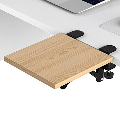 Sisyphy Ergonomics Desk Extender Tray, 9.5x9.1" Punch-Free Clamp on, Foldable Keyboard Drawer Tray, Table Mount Arm Wrist Rest Shelf, Computer Elbow Arm Support - color: Maple, size: 9.1*9.5"(23cm*24m)