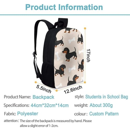 Waterproof College Gym Backpack Lightweight Travel Day Pack Carry On Backpack For Women Men Wiener Dog Doxie Dachshund Weiner Dog Pet Dogs - color: Color577