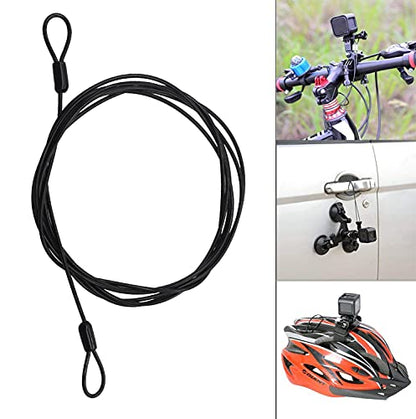 100CM/3.3ft 3mm Outdoor Travel Security Cable Lock,Braided Steel Coated Safety Cable Luggage Lock,Safety Cable Wire Rope Double Loop Lightweight GOMRQING (2 Pack) - size: 3.3FT-2 Pack