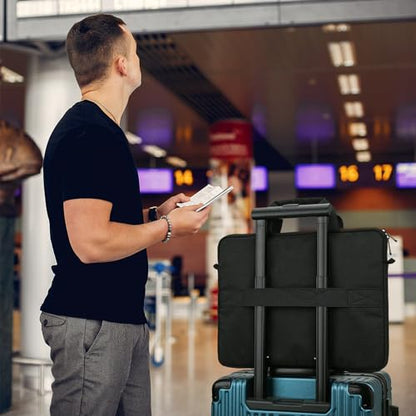 14-15 Inch Laptop Sleeve Bag Carrying Case Protective Computer Cover with Handle Shoulder Strap Compatible with 15 inch MacBook Air M5 M4 M3 M2 Acer ASUS HP Surface Dell Chromebook, Black - color: Black, size: 14"-15"