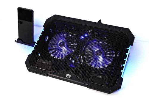 RGB Gaming Laptop Cooling Pad 17-12Inch 4Fans (Customized RGB Sidelight with Switch,Laptop Fan Speed Adjustable,5 Heights Adjustment with Phone Holder)Fit Apple MacBook Laptop Fan Cooling Pad - color: RGB 4Fan 12-17inch