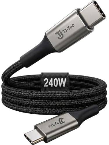 240W USB C to USB C Cable, PD 3.1 Super Fast Charging Double Braided Type C Cord for iPhone 16/15 Series, MacBook Pro/Air, Samsung S24 Ultra, iPad, Steam Deck [3.3ft]