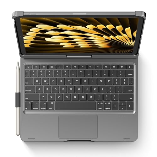 Keyboard Case iPad 10th 11th, Pro 11", Air 11" (M2-M4), (5th 4th Gen) Gray | Pekarejue 360° Rotatable, Trackpad, Backlit, Pencil Holder, Fit iPad A16, Air 11/10.9 inch, Pro 11" (1st-4th Gen, 2022-2018) - color: Space Gray, size: iPad 11th/10th Gen,Air 11/