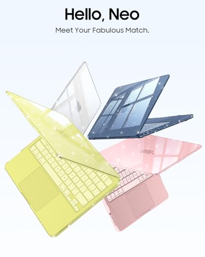 Fintie Case for MacBook Neo 13 Inch with Keyboard Skin & Screen Protector | 2026 A3404, Snap-On Design, Slim Fit, Hard Shell Cover, Glitter Indigo - color: Glitter Indigo