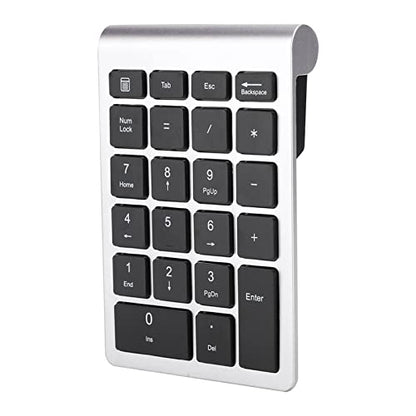 ASHATA Numeric Keypad,22 Keys Numeric Keypad USB Ergonomic Keyboard with Receiver,Support for Android, for for OS Systems.(Silver Black)