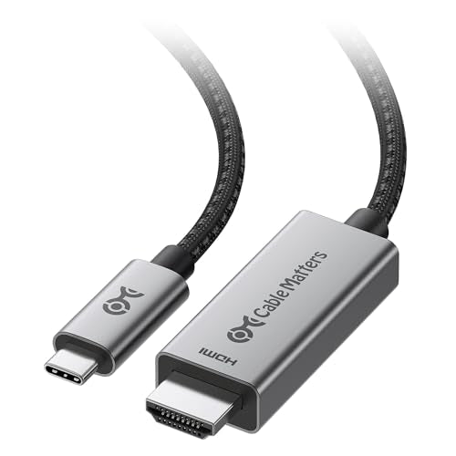 Cable Matters 48Gbps Unidirectional USB C to HDMI 2.1 Cable, 6ft | 4K@240Hz / 8K@60Hz HDR, for macOS and Windows, No Firmware Update Needed, Thunderbolt to HDMI 2.1 - size: 6 Feet