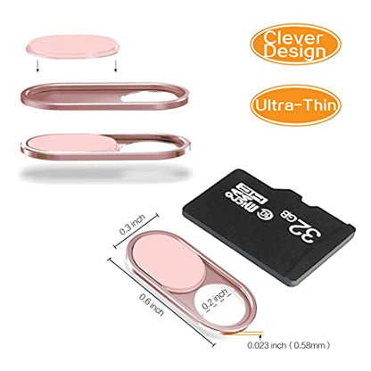 imluckies Metal Webcam Cover Slide, 0.023in Camera Cover for Laptop Computer, MacBook Pro/Air iMac iPad Tablet iPhone 8/7/6 Plus, Echo Show/Spot Web Camera Blocker Protect Your Privacy [2 Pack Pink] - color: 2 Pack-Pink