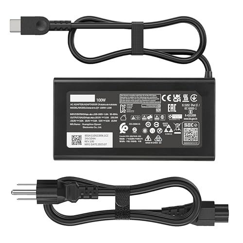 100W USB C Laptop Charger, GaN Fast Type-C Power Adapter Compatible with Lenovo ThinkPad X1 Carbon, Legion Slim 5, ThinkBook 14+ 16+, Yoga Pro 7, IdeaPad 5