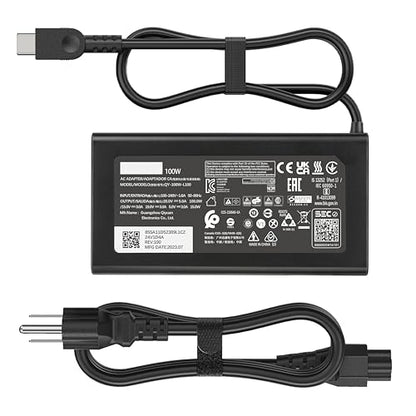 100W USB C Laptop Charger, GaN Fast Type-C Power Adapter Compatible with Lenovo ThinkPad X1 Carbon, Legion Slim 5, ThinkBook 14+ 16+, Yoga Pro 7, IdeaPad 5