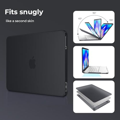EooCoo for MacBook Neo Case 13 inch 2026, Scratch Resistant, Matte Black | 4 in 1 Kit, Durable, Easy Snap-On, Stays New, Model A3404 (A18 Pro Chip) - color: Matte Black