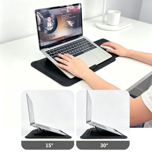 16 Inch Multifunctional Laptop Sleeve Case with Stand Soft Slim Cover for MacBook Pro/Air/ThinkPad X1/Dell XPS/Lenovo Yoga/HP Pavilion/ASUS Zenbook/LG gram/Chromebook 15" 15.3" 15.6" - color: Black, size: 15-16 Inch