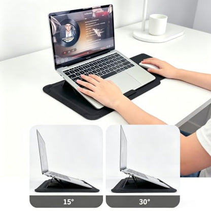 16 Inch Multifunctional Laptop Sleeve Case with Stand Soft Slim Cover for MacBook Pro/Air/ThinkPad X1/Dell XPS/Lenovo Yoga/HP Pavilion/ASUS Zenbook/LG gram/Chromebook 15" 15.3" 15.6" - color: Black, size: 15-16 Inch
