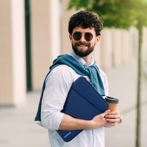 RAINYEAR Laptop Sleeve Case with Front Pocket, 13.3 Inch Protective Portable Case Briefcase Laptop Carrying Bag Compatible with 13.3-14 Inch Laptop PC, 14 Inch MacBook Pro M5 M4 M3 M2 M1, Navy Blue - color: Navy Blue, size: 13.3-14 inch