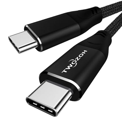 Twozoh USB C to USB C 3.2 Gen 2 Cable 20Gbps Data Transfer 100W PD Fast Charging 4K Video Output Monitor Cord (10FT, Black) - size: 10FT, style: 1 Pack Black