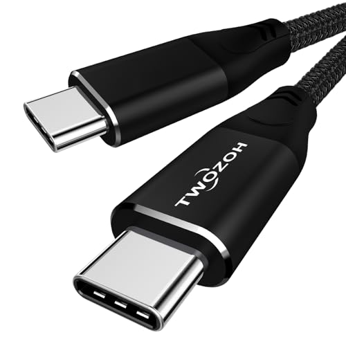 Twozoh USB C to USB C 3.2 Gen 2 Cable 20Gbps Data Transfer 100W PD Fast Charging 4K Video Output Monitor Cord (3.3FT, Black) - size: 3.3FT, style: 1 Pack Black