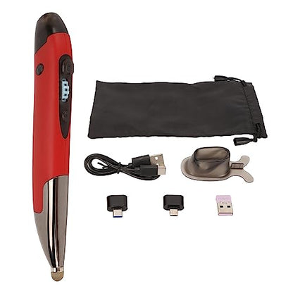 Yinhing Pen Rechargeable Portable Optical Mode for PC Laptop Luminous Silent Handheld Small Design (Red) - color: Red