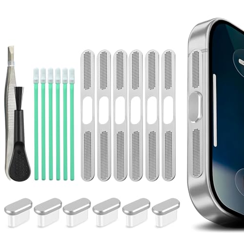USB C Port Cover Dust Plug, 6 Pack Type C Charging Port Plug Cover with Speaker Dust Cover Phone Accessories for iPhone 17/17 Pro Port Protection Dust Cover (Silver, for 17 and 17 Pro) - color: Silver, size: for 17 and 17 Pro