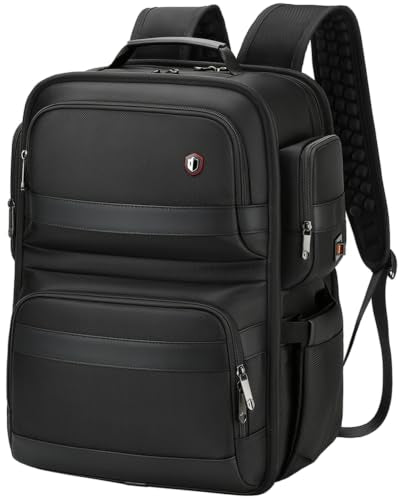 Business Backpack for Men, 17.3 Inch Professional Work Laptop Backpack with Dual USB Ports & Massage Straps, TSA Friendly Carry on Backpack for Commute, College & Business Trips, Black - color: Tech Black, size: 17.3 Inch