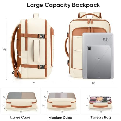 7 Piece Luggage Sets with Premium YKK Zipper, 20/24/28in PC Hardside Suitcase With Spinner Wheels, Luggage Airline Approved, Durable Suitcase Sets with TSA Locks for Travel - color: Off White, size: 7 piece set (20/24/28inch)