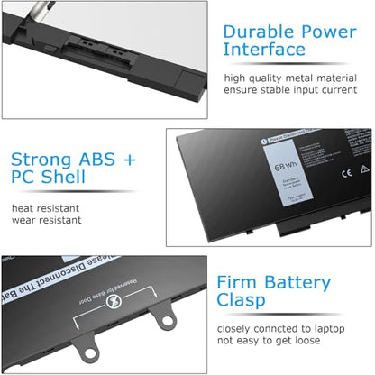 3HWPP Laptop Battery Replacement for Dell Latitude 5401 5410 5411 5501 5510 5511 Precision 3551 3541 In spiron 17 7500 7506 2-in-1,In spiron 7706 2-in-1 Black 3YNXM 03HWPP 10X1J N2NLL 1VY7F 451-BCMN - color: Black06