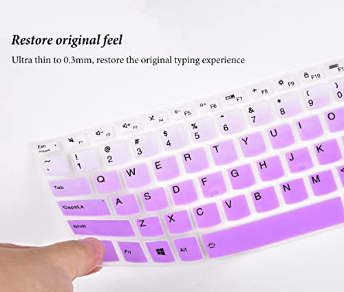 Keyboard Cover Skins for Lenovo Idepad S540 14" 14 inch, Lenovo Flex 5 5g 2-in-1 Laptop, Lenovo Ideapad Flex 5 14" Laptop Keyboard Protector - Gradual Purple - color: Gradual Purple