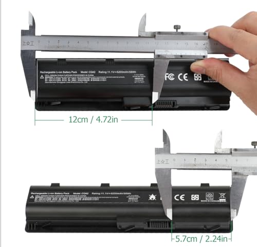 TREE.NB Replacement Battery for HP MU06 MU09 Laptop Battery, HP Spare 593553-001 593554-001, Compaq Presario CQ32 CQ42 CQ43 435 436, Pavilion DM4 G4 G6 G7 DV3-4000 DV5-2000 DV6-3000 DV7-6000 - size: 8.07x2.05x0.83inch 593553-001