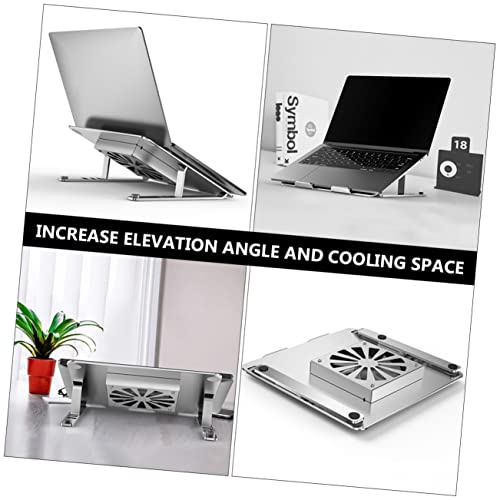 RGB Colorful Under LED Cooler Aluminum Adjustable Rack Pad Support Fan Laptop Notebook Alloy Inch Height for Cooling Gaming