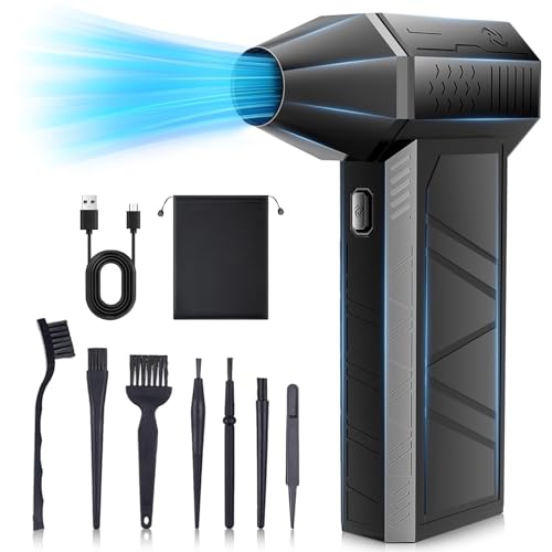 COSANO Electric Air Duster, 3 Gear Adjustable Mini Jet Blower 130000RPM, Adjustable Electric Duster Replace Compressed Air Can Rechargeable Air Blower for Computer Keyboard PC Car