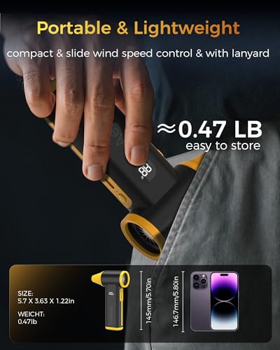 Compressed Air Duster, 130000RPM Super Power Cordless Electric Air Duster with Fast Charging, 8-Speed Adjustable Rechargeable Brushless Blower for Computer, Keyboard, Car, House and Outdoor Use