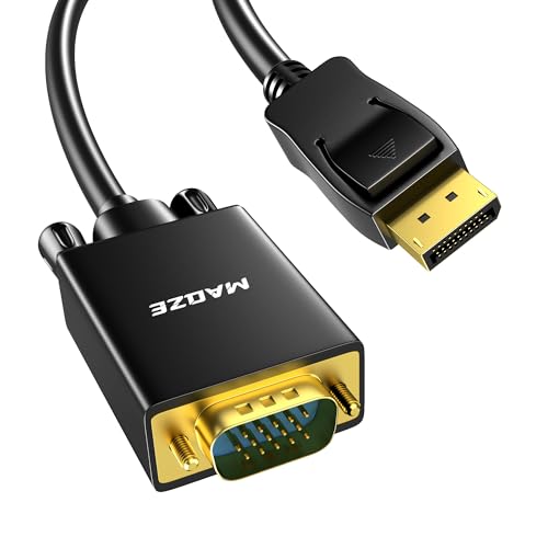 Displayport to VGA Cable 6.6FT, 1080P@60hz Display Port to VGA Adapter Converter Male to Male for Computer, Desktop, Laptop, PC, Monitor, Projector, HDTV