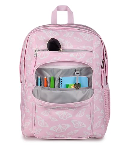 JanSport Laptop Backpack - Computer Bag with 2 Compartments, Ergonomic Shoulder Straps, 15” Laptop Sleeve, Haul Handle - Flutter By - color: Flutter By Pink Ice