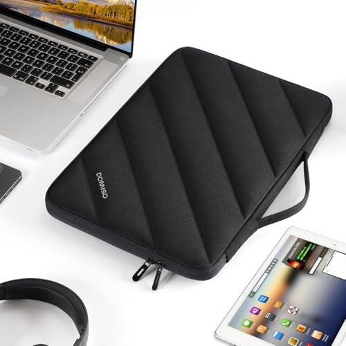 DOMISO 15.6 inch Laptop Case Sleeve Protective Cover Compatible with 16 inch MacBook Pro M4 M3 M2/Pro Max,15.6-16 inch HP Dell ASUS Lenovo Chromebook,Waterproof Computer Cases Bag with Handle,Black