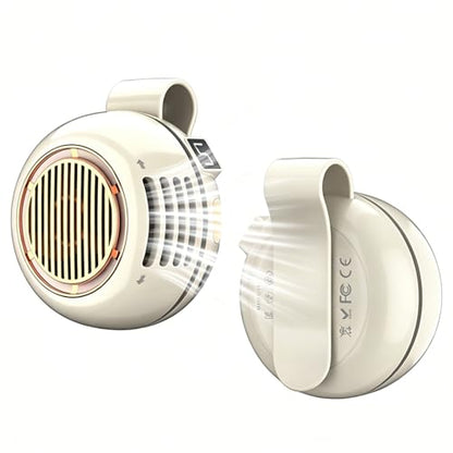 Portable Silent Mini Bladeless Fan Clip On, 2026 Upgrade Adjustable 5 Speed, LED Digital Display, 360° Rotatable, USB Rechargeable, For Outdoor, Travel, Office (White) - color: White