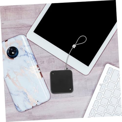 Vaguelly 3pcs Automatic Retractable Cable Holder Box Hasp Latch Lock Cable Tether Case for Remote Control Laptop Wire Box for Security