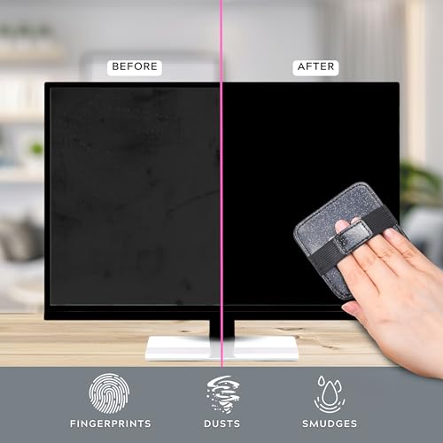 Eco-Fused 8X Screen Cleaning Pads - Microfiber Cleaning Cloth Pads - Screen Cleaner Screen Wipes for Electronics - Glasses Cleaning Cloths - Tablets, Laptops, Tv, Smartphones - color: Glitter - 8 Pack
