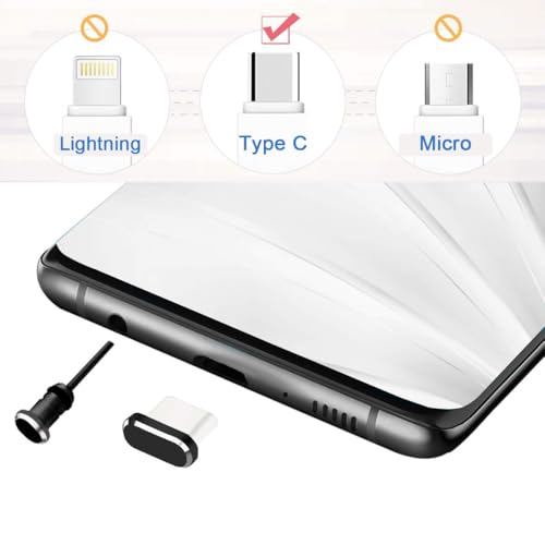 USB C Dust Plugs Charging Port Cover Caps, 2 PCS (Black) | Cable Protectors Included, Compatible with iPhone 17 16 15 Pro Max - color: Black