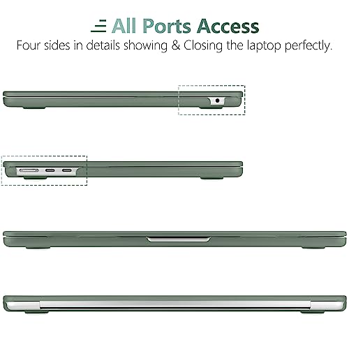 for MacBook Air 15 Inch Case M5 M4 M3 M2 (2026-2023) A3448 A3241 A3114 A2941, Protective Hard Shell Cover Compatible with Touch ID & Liquid Retina Display - Midnight Green - color: Matte Midnight Green
