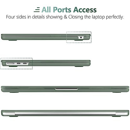 for MacBook Air 15 Inch Case M5 M4 M3 M2 (2026-2023) A3448 A3241 A3114 A2941, Protective Hard Shell Cover Compatible with Touch ID & Liquid Retina Display - Midnight Green - color: Matte Midnight Green
