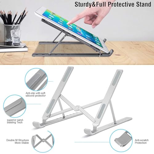 Portable Laptop Stand, Ergonomic Laptop Mount Support, Detachable Laptop Riser Notebook Holder Stands Compatible with More 16-18" Laptops (Black) - color: Black