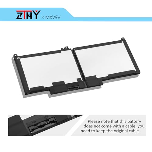 ZTHY 60Wh MXV9V Laptop Battery for Dell Latitude 7300 7400 5300/5310 2-in-1 | Inspiron 7300/7306 2-in-1 Black Replacement Battery P96G P97G P99G P100G P97G001 P97G002 5VC2M 829MX 0829MX D1XK9 7.6V 4-Cell - size: 7.99*3.94*0.28 inch MXV9V