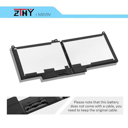 ZTHY 60Wh MXV9V Laptop Battery for Dell Latitude 7300 7400 5300/5310 2-in-1 | Inspiron 7300/7306 2-in-1 Black Replacement Battery P96G P97G P99G P100G P97G001 P97G002 5VC2M 829MX 0829MX D1XK9 7.6V 4-Cell - size: 7.99*3.94*0.28 inch MXV9V