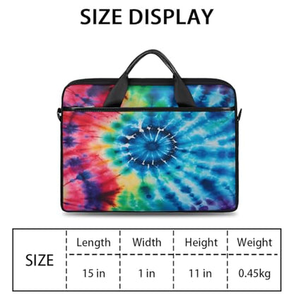 Laptop Shoulder Bag for Women Men, Waterproof Computer Case Messenger Bag Briefcase for Business Office Travel - color: Rainbow Tie Dye