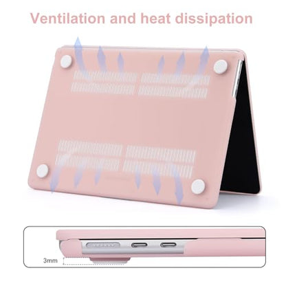 EooCoo Compatible with MacBook Air 15 inch Case M5 2026 2025 2024 2023 M4 M3 M2 Model A3448 A3241 A3114 A2941, Frosted Matte Finish, Cute Pink Protective Hard Shell Laptop Cover, Matte Pink - color: Matte Pink