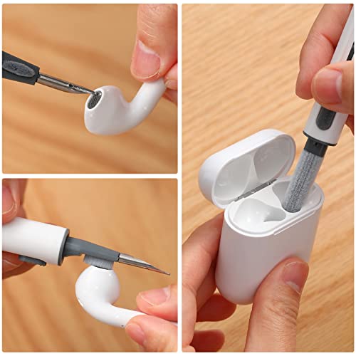 2Pcs Earbud Cleaning kit， Multi-Function Cleaning Pen with Soft Brush Flocking Sponge，Suitable for Bluetooth Headset, Charging Box, Mobile Phone, Earbud - color: 2PCS(White)